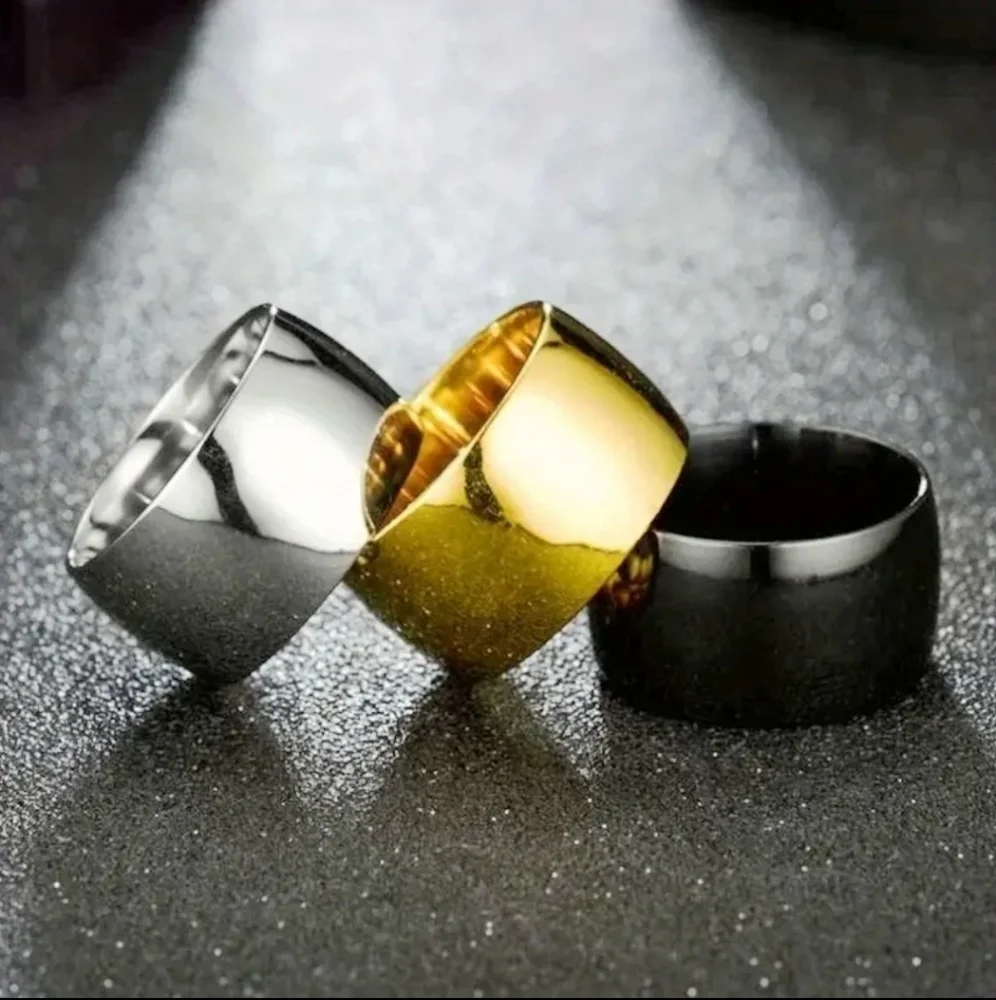 Fashion Titanium Steel Men Ring Wide Version Stainless Steel.